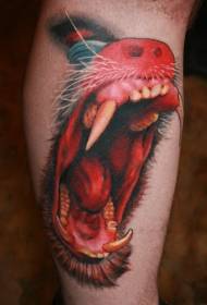 arm colored crying big mouth Tattoo pattern