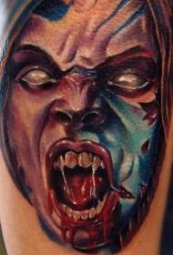 bras effrayant couleur sanglante monstre mal visage motif de tatouage