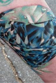 colored pure diamond tattoo pattern on the arm
