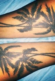 Mycket realistisk svart palmer tatuering mönster med armar