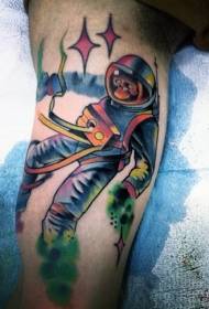 arm tecknad mystisk död astronaut tatuering mönster