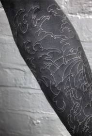 arm eenvoudige wit wolk tatoeëerpatroon