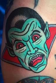 arm horror) Colorful vampire tattoo pattern in cartoon style
