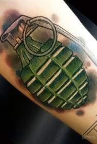 lengan kartun gaya pola tato granat berwarna indah