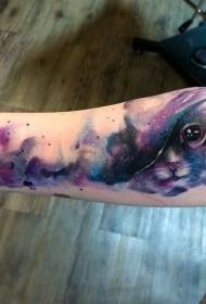colore del braccio) Spazio misterioso con motivo tatuaggio gatto