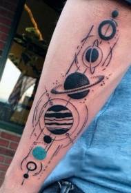 arm utroligt farverig planet) Tattoo mønster