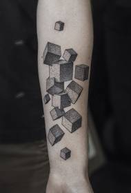 arm svart svart prick geometriska fyrkantiga tatuering mönster