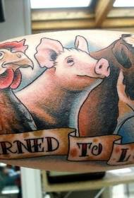 ramię tatuaż imponujący kolor zwierzęcy wzór tatuażu