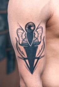 Arm Unusual prickly moth geometric tattoo pattern