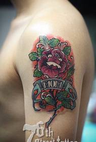 Käte suosittu kaunis värikäs ruusu tatuointi malli