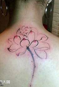 Patrón de tatuaxe de loto traseiro