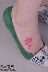 Foot pink lotus tattoo pattern