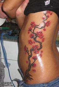 Abdomen plum tattoo pattern
