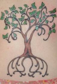 Painted plant leaves tattoo pattern