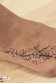 Foot cherry blossom tattoo pattern