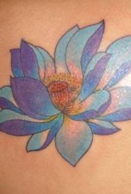 Cute blue lotus tattoo pattern