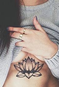 Li-tattoo tsa Lotus tse thunya ka khutso tlas'a lebese le letle