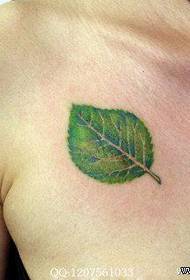 Boys front chest popular aesthetic leaf tattoo pattern