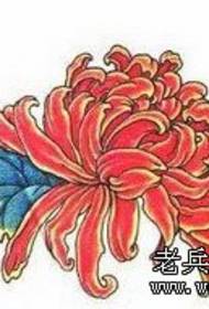 Patrón de tatuaxe de flores - patrón de tatuaxe de crisantemo
