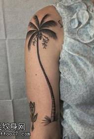 Shoulder coconut tree tattoo pattern
