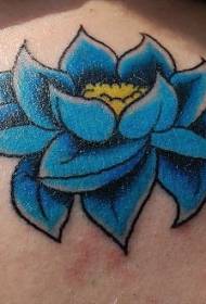 Motif de tatouage lotus bleu et jaune