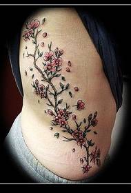 Side waist plum tattoo pattern