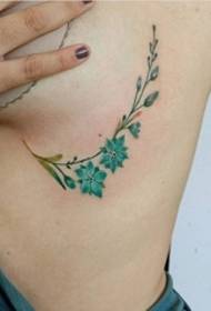 Gekleurde godin tattoo kleine verse plant tattoo kleine bloempatroon