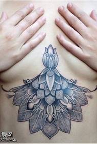 Uzorak tetovaže lotosa u prsima