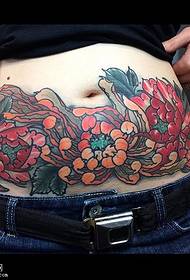 Abdomen cover chrysanthemum tattoo pattern