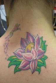Neck ruvara rwepepuru mvura lotus tattoo pikicha