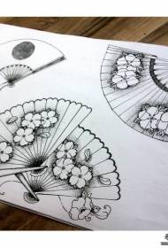Fan cherry pua puawai taimana geometric tattoo pattern