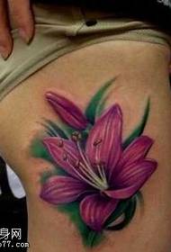 Крака цветен модел татуировка на цвете лилия