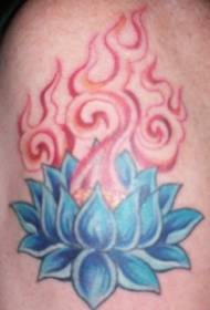 Sacred blue lotus tattoo pattern