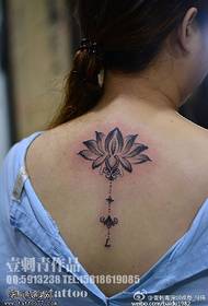 Back lotus tattoo pattern