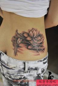 Patró de tatuatge de lotus: model de tatuatge de full de lotus de cintura de lotus a la cintura