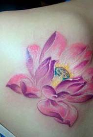 Lotus tattoo patroon: schouder kleur lotus tattoo patroon