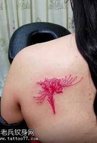 Back side flower tattoo pattern