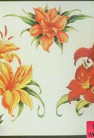 Piranti desain tato warna lily populer sing apik banget