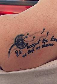 Dandelion with wind tattoo pattern