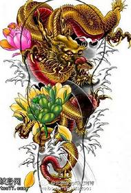 Modeli tatuazh i lotusit me njëbrirësh me pikturë klasike