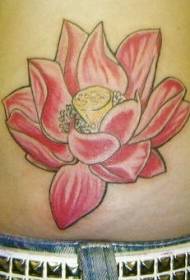 Μέση πλευρά ροζ ροζ λωτού σχέδιο τατουάζ