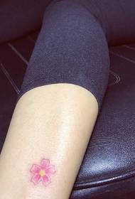 Simple cherry blossom tattoo pattern for girls