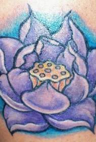 Leg color lilac lotus tattoo pattern