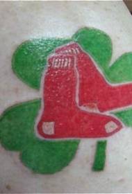 Green clover and red sock tattoo pattern