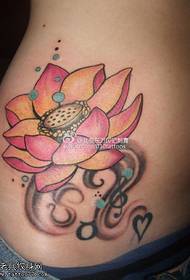 Abdomen lotus tattoo pattern