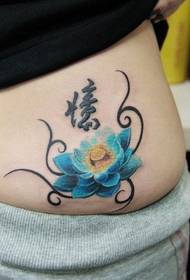 Lotus Tattoo Pattern: Waist Color Lotus Tattoo Pattern Tattoo Picture