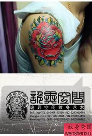 Beautiful and beautiful school rose tattoo pattern with arms