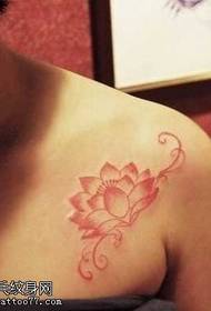 Chest lotus tattoo pattern