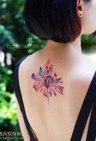 Back color lotus tattoo pattern