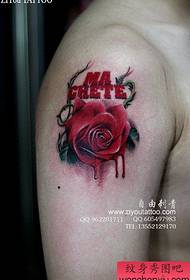 Arm popular realistic color rose tattoo pattern